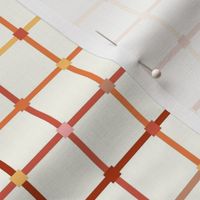 Medium Scale Autumn Geometric Checker Plaid on Ivory Cream