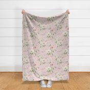 Emma Rosewater Floral – Petal Pink Linen Wallpaper - New 
