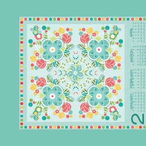 Catarina-Fantasy Floral Tile-2024 Calendar