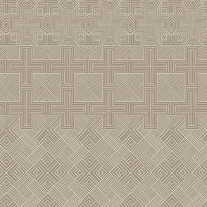 lines of lines - creamy white_ khaki brown 02 - geometric