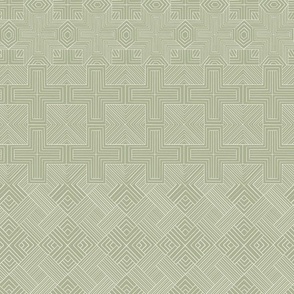 lines of lines - creamy white_ light sage green 02 - geometric