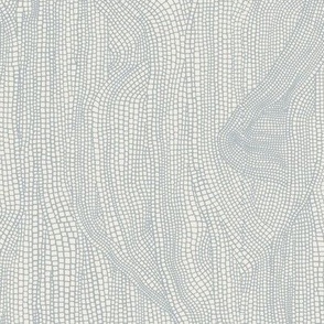 abstract doodle - creamy white_ french grey blue - draped lines of squares