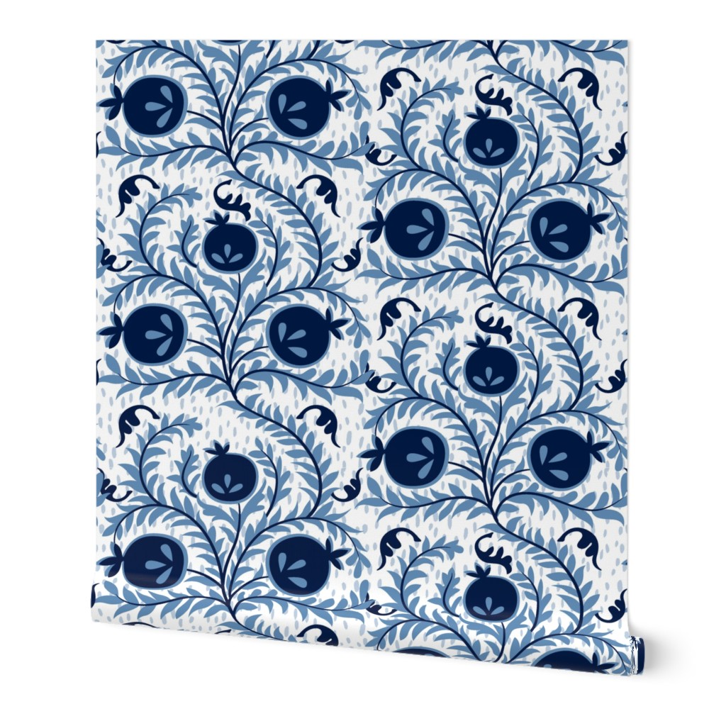 Shades Of Blue Pomegranites-Monochromatic-XL