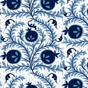 Shades Of Blue Pomegranites-Monochromatic-XL