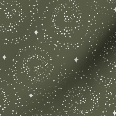 Celestial_Galaxy_And_Stars_-_Olive_Green