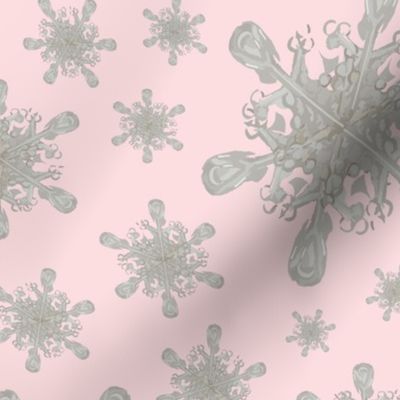 Vintage Snowflake Charm Pink 24x24
