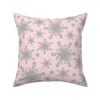 Vintage Snowflake Charm Pink 24x24