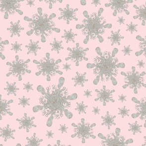 Vintage Snowflake Charm Pink 24x24