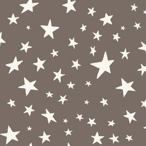 cream stars scattered on neutral warm grey