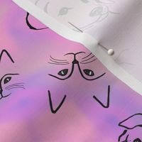 Dreaming Cats and Dogs Tie Dye pink purple gold