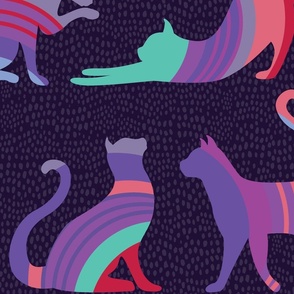 Chill Cats in Berry Tones - XL