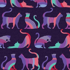 Chill Cats in Berry Tones - Large