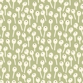 Autumn floral pods in sage green 4 inch