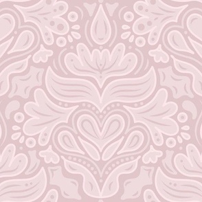 Damask Monochrome Paisley Design Neutral Mauve