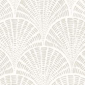 Scallop - Beige on Ivory (Large Scale)

