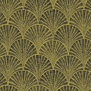 Scallop - Black on Mustard (Medium Scale)