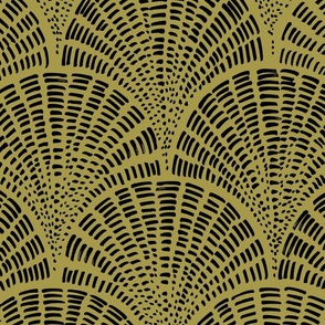 Scallop - Black on Mustard (Large Scale)