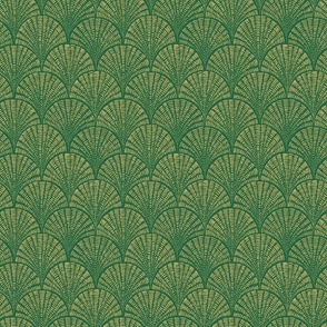 Scallop - Gold on Emerald Green (Small Scale)