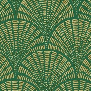 Scallop - Gold on Emerald Green (Large Scale)