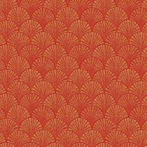 Scallop - Gold on Poppy Red (Small Scale)