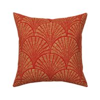 Scallop - Gold on Poppy Red (Medium Scale)