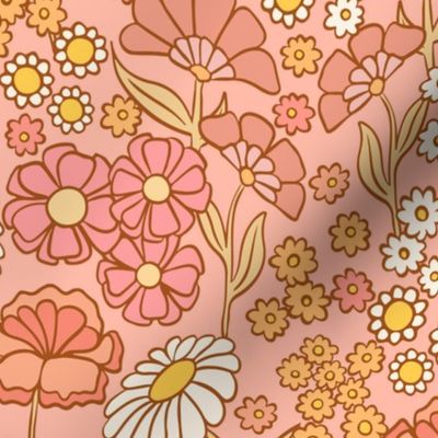 Vintage Floral- Peach Light