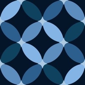  Retro Circular Beading -Blue Monochrome - Circles and Diamonds - medium