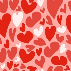 Red Monochrome Matisse Hearts Pattern