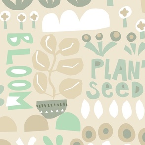 Gardening / Keep Growing Plants / Plant Seeds / Flourish / Bloom / Beige White Sage - Large