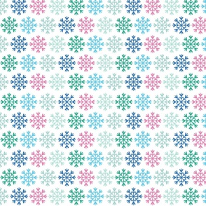 christmas  geometric snowflakes pastel on white