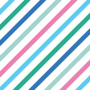 Pastels on white Christmas fun diagonal simple  stripe