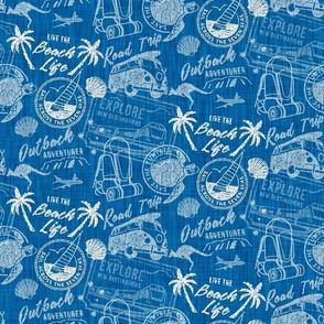 Travel Themed Stamps - Cerulean 