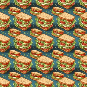 Sandwiches on Blue