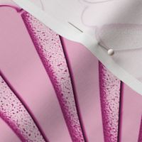 art deco pink fans or sea shells with pearls monochromatic by Magenta Rose