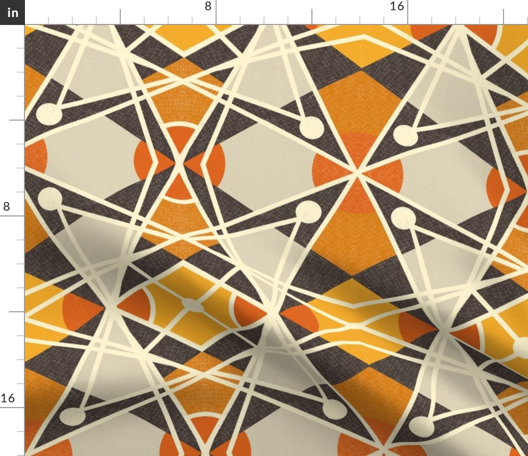 Teen Bedroom Abstract Geometric / Neutral Brown / Medium Scale