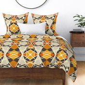 Teen Bedroom Abstract Geometric / Neutral Brown / Large Scale or Wallpaper