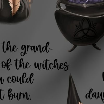 Large Scale witch with quote grey