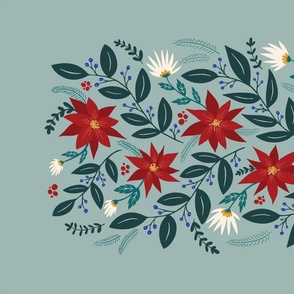 Holiday Poinsettia TeaTowel