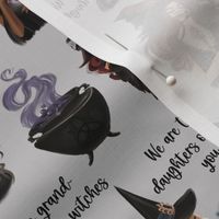 Small Scale witch with quote pale grey