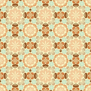Flower Shapes & Petals in Earthy Colors on Light Background - Small Scale