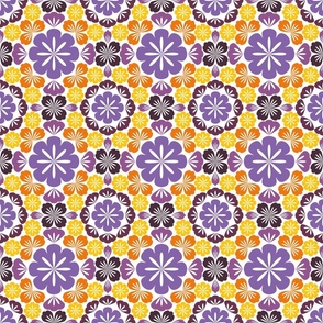 Flower Shapes & Petals in Purple, Orange & Yellow - Small Scale