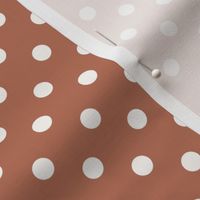 Dark Dotty: Terra Cotta & Cream Polka Dot, Dotted