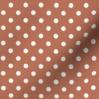 Dark Dotty: Terra Cotta & Cream Polka Dot, Dotted