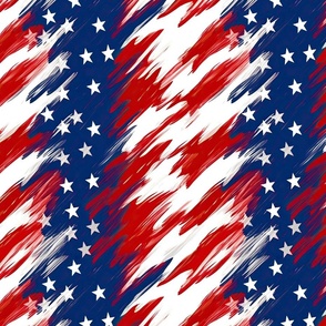 Contemporary Stars & Stripes Blue Red White American Flag Design With A Twist Medium Scale