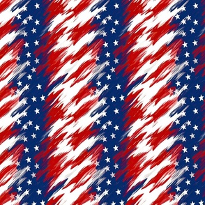 Contemporary Stars & Stripes Blue Red White American Flag Design With A Twist Smaller Scale