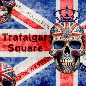 Great Britain Grunge Legacy Union Jack Flag Punk Design With Skull