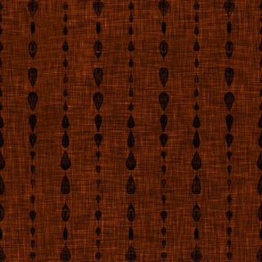 black rustic mud cloth on rust linen texture