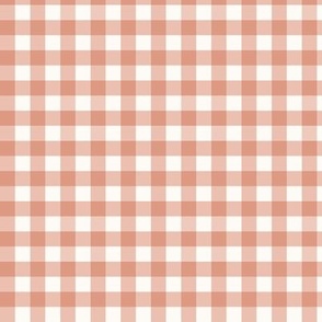 3/8" Gingham: Light Terra Cotta Gingham Check, Buffalo Plaid