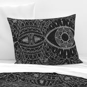 Artfully spun spider web with eyes / non directional whimsigothic wallpaper