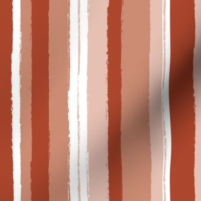 Rough edges strokes - summer stripes with raw edge in halloween palette vintage orange rust beige